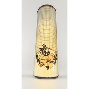 Vintage 1970s Franco Mushroom Cylinder Round Tall Tin Can Canister 11”x3.5”